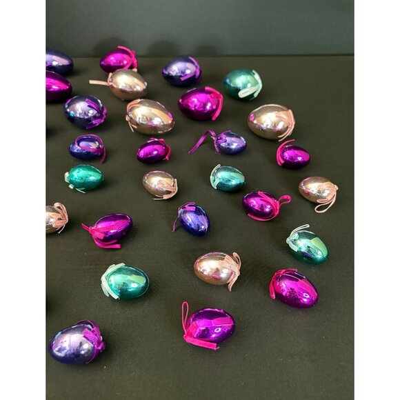Easter Egg Ornaments Vintage Metallic Decorations Hanging Holiday Tree Fiesta 50 - Picture 5 of 5